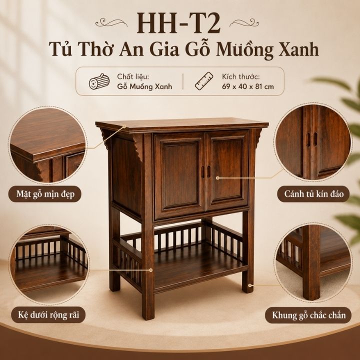Tủ Thờ An Gia Gỗ Muồng Xanh HH-T2 – Thiết Kế Gọn Gàng Cho Không Gian Thờ Cúng Trang Nghiêm Tủ Thờ An Gia Gỗ Muồng Xanh HH-T2 – Thiết Kế Gọn Gàng Cho Không Gian Thờ Cúng Trang Nghiêm - Ảnh 6