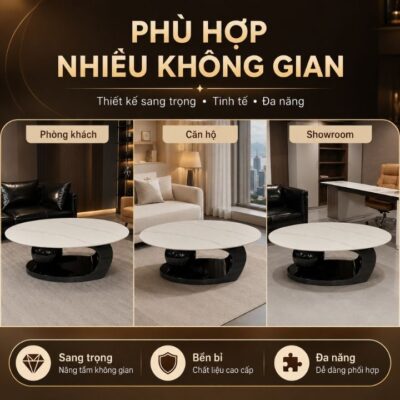 Bàn Trà Oval Cao Cấp Mặt Đá Ceramic Khung Inox 201 Hiện Đại Bàn Trà Oval Cao Cấp Mặt Đá Ceramic Khung Inox 201 Hiện Đại
