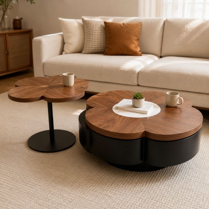 Bàn Trà Sofa 2 Món A389 Gỗ Óc Chó Đen Bắc Mỹ Phối Đá Tự Nhiên Bàn Trà Sofa 2 Món A389 Gỗ Óc Chó Đen Bắc Mỹ Phối Đá Tự Nhiên - Ảnh 2