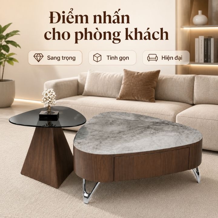 Bộ Bàn Trà Đôi A138 Mặt Đá Tinh Thể Khung Gỗ Sơn PU Cao Cấp Bộ Bàn Trà Đôi A138 Mặt Đá Tinh Thể Khung Gỗ Sơn PU Cao Cấp - Ảnh 6