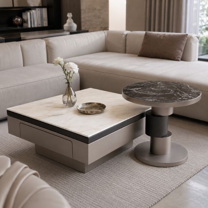 Cặp Bàn Trà Mặt Kính In 3D Vân Đá A386 Cao Cấp Cặp Bàn Trà Mặt Kính In 3D Vân Đá A386 Cao Cấp - Ảnh 6